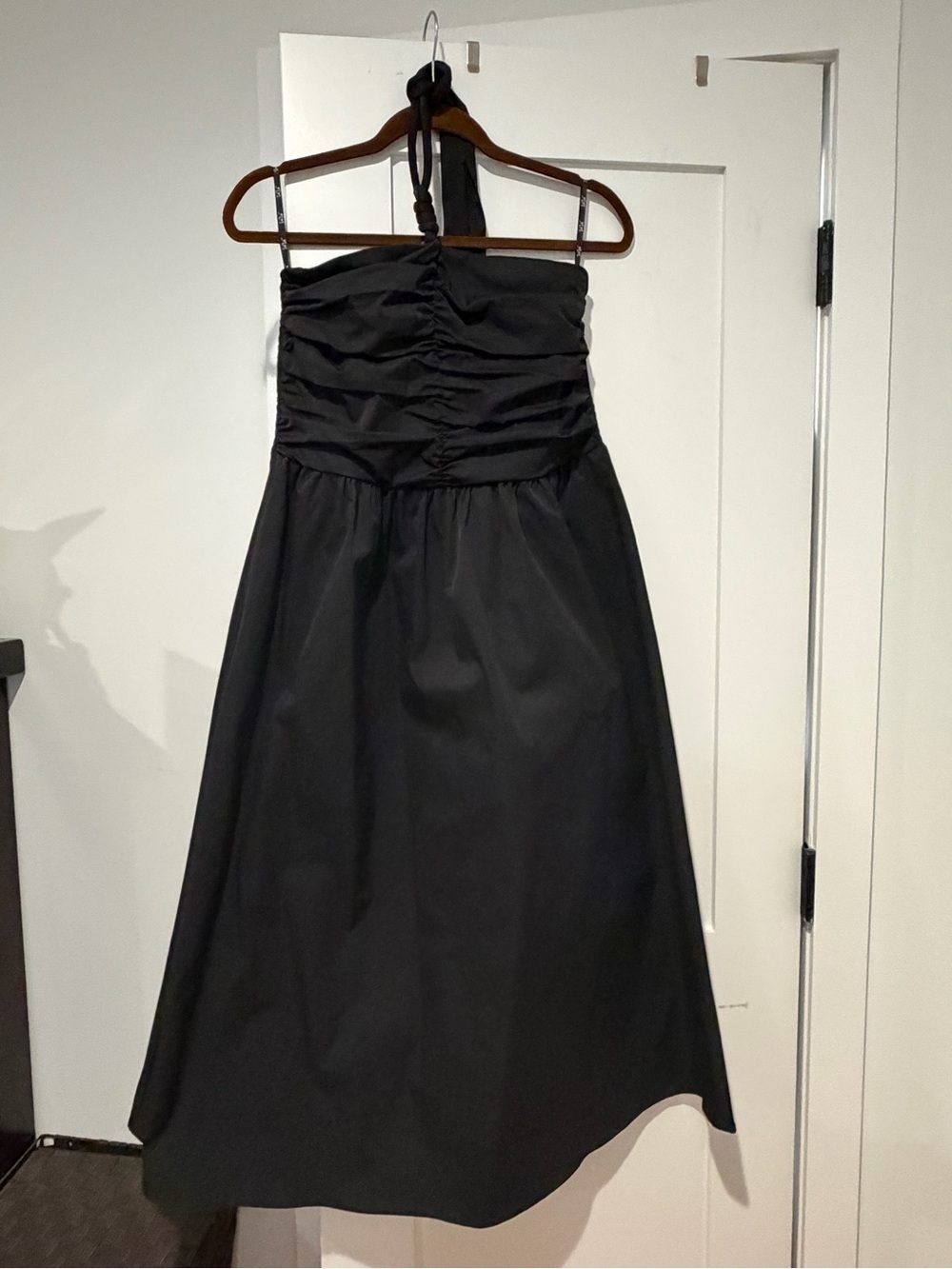 Vava by Joy Han Black Strapless Halter A-Line Evening Dress